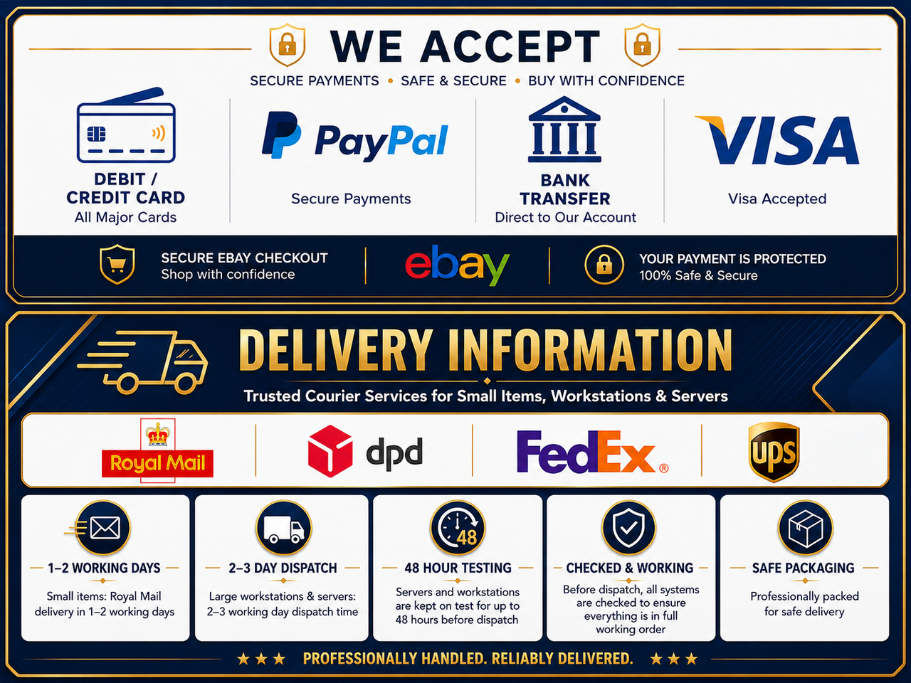 Servershopping delivery and secure payment footer banner