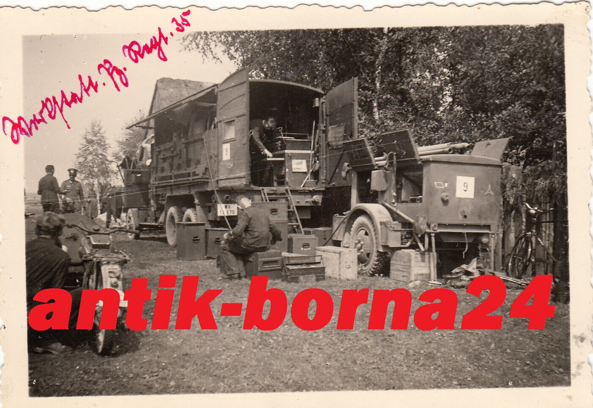 Foto WH Soldat Pz.Rgt. 35 Panzer Tank Werkstatt Ausrüstung Bereitstellung