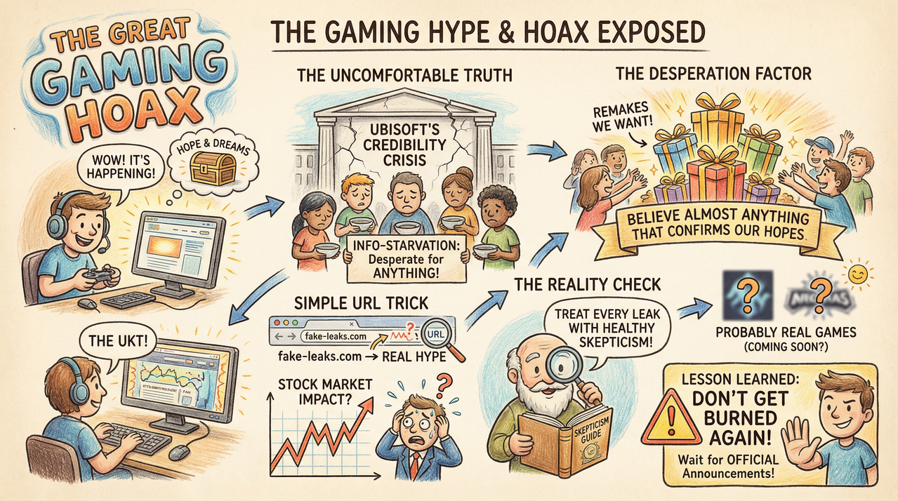 Those Ubisoft Remake Websites Were a Hoax and We All Fell For It 1 Person looking frustrated at computer screen while gaming