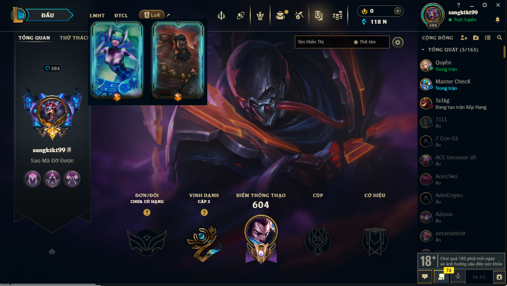 Acc LMHT # - Không Khung