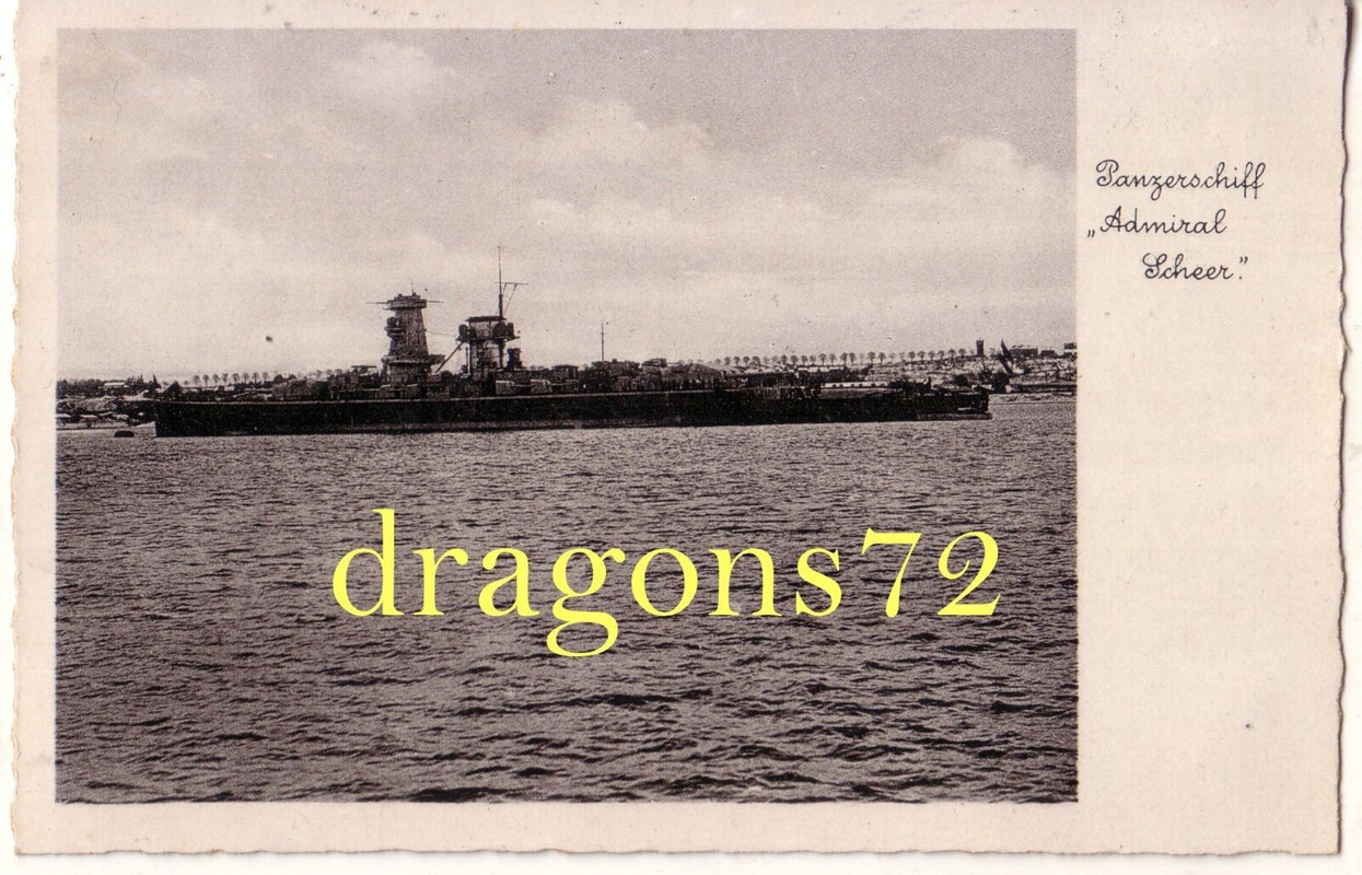Foto PK Postkarte Kriegssmarine Kriegsschiff Panzerschiff -Admiral Scheer-  orig