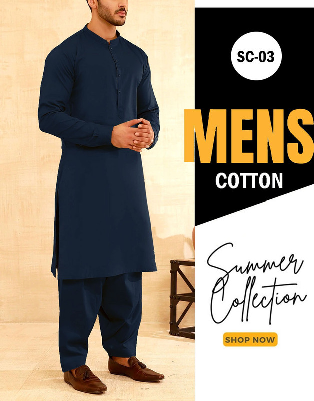 Fashion Men’s Unstitched Shalwar Kameez – Premium Soft Egyptian Cotton Fabric | Summer Wear Pakistan