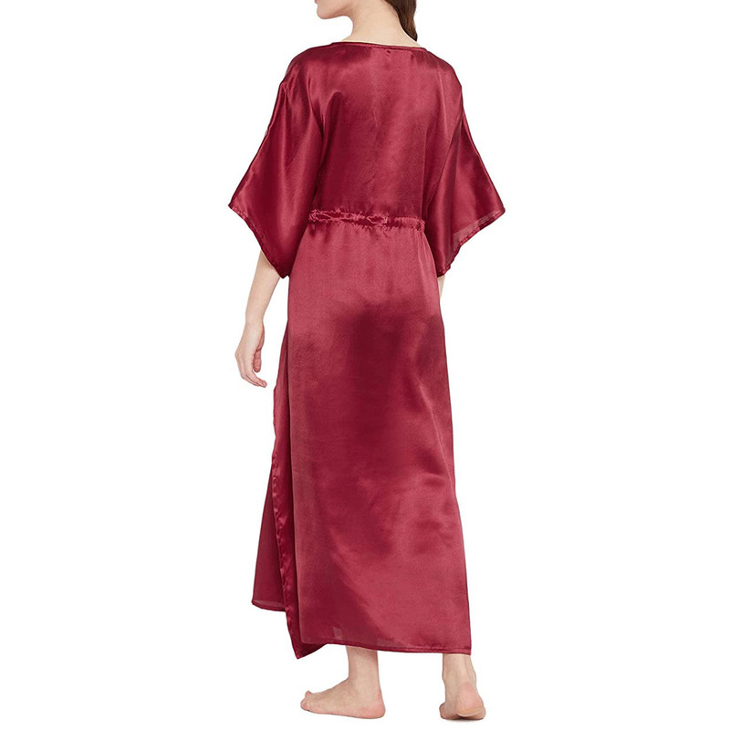 Women Satin Silk Nightdress Lingerie Sleepwear Nightgown Maxi Robe Loungewear - Picture 63 of 125