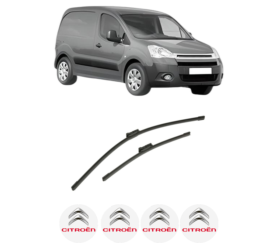 Set stergatoare auto CITROEN BERLINGO Box Body/MPV (B9) din 2008-2021, pentru parbriz auto, 2 bucati, Bosch Aerotwin, din cauciuc siliconat rezistent, 4 Stickere Auto CITROEN