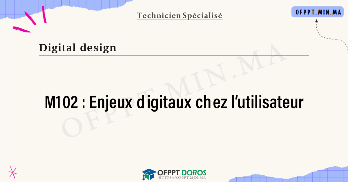Sommaire détaillé du cours Enjeux digitaux chez l’utilisateur M102 OFPPT - Structure du module