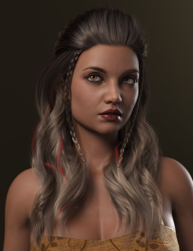 Heroic Curly Style Hair for Genesis 8 Female