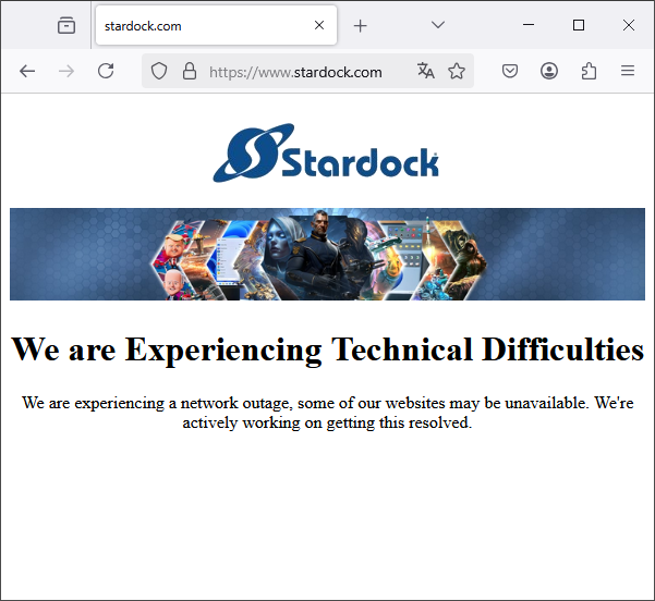 Stardock Vorschaltseite