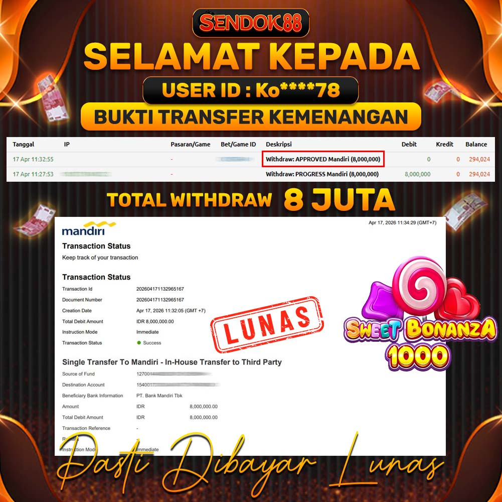 SENDOK88 JEPE! SWEET BONANZA 1000 Rp 8.000.000,- LUNAS!
