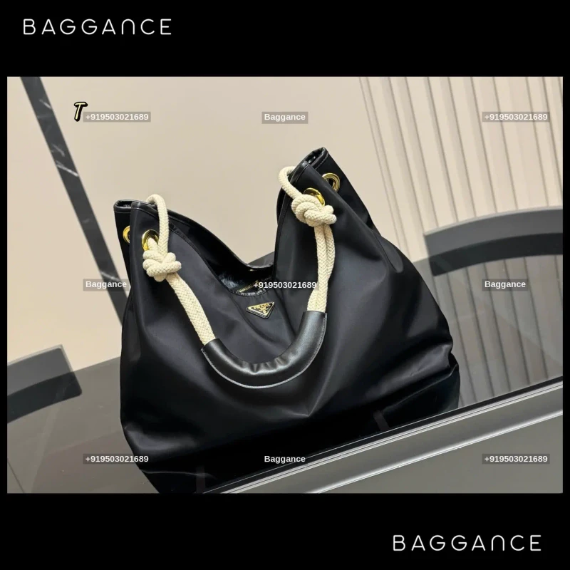 Prada Large Hobo Bag – Noir City Stealth Masterpiece