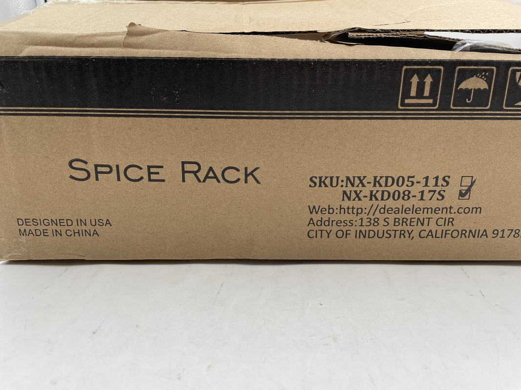 SPICE RACK NX-KD08-17S BROWN 3 SLIDING ROWS AND LABELS