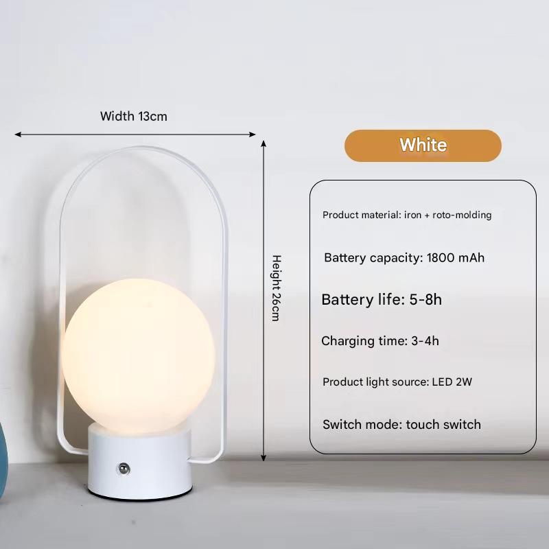 Supplier reference image for White Portable Rechargeable LED Lantern Lamp - Touch Control 3-Color