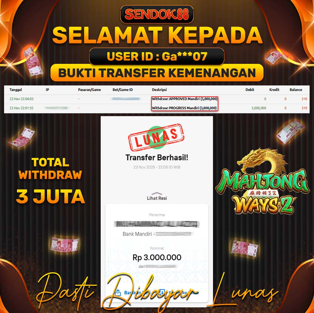 SENDOK88 JEPE! MAHJONG WAYS 2 Rp 3.000.000,- LUNAS!