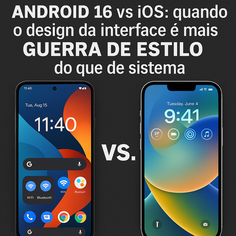 Pixbugtech | Android 16 vs iOS: quando o design da interface é mais guerra de estilo do que de sistema