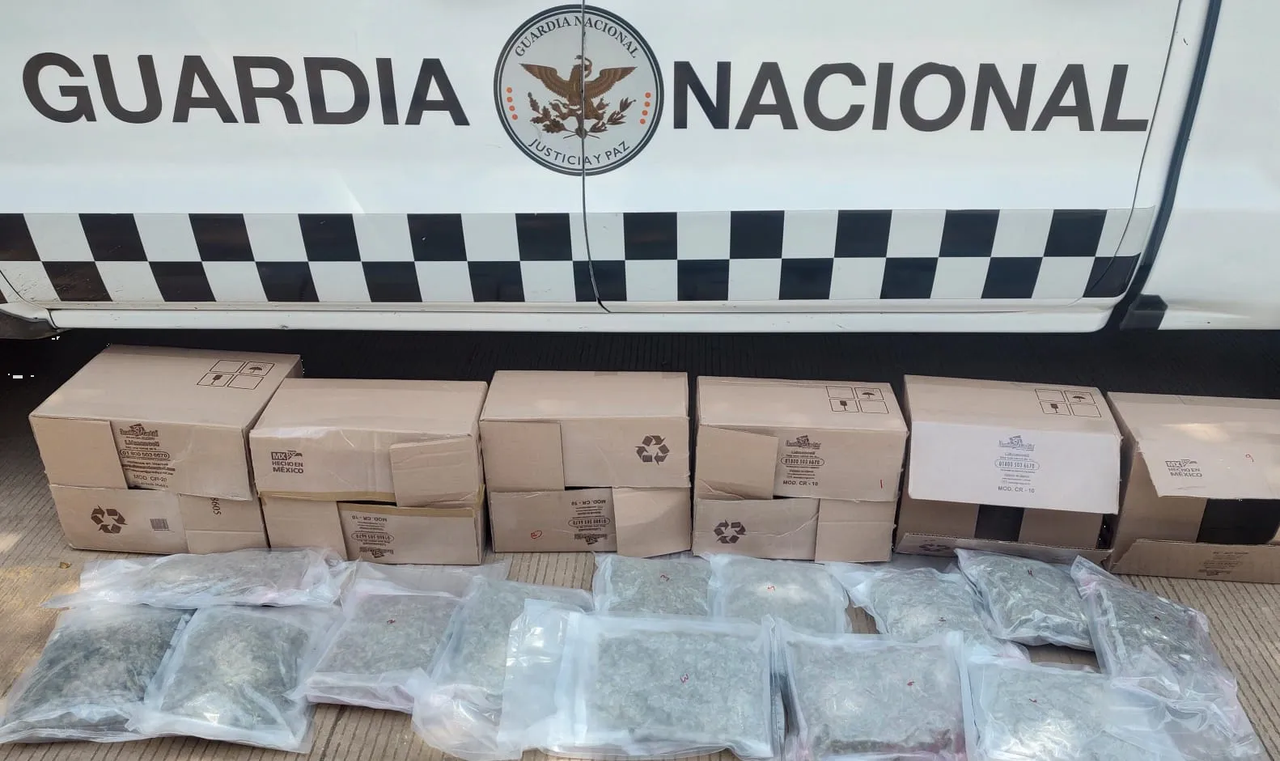 Golpe al narco: Asegura Guardia Nacional más de 200 paquetes con marihuana