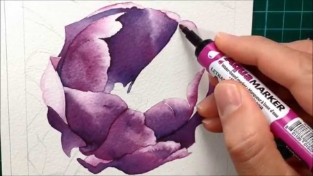 Painting Watercolor Botanicals with Water-Based Markers