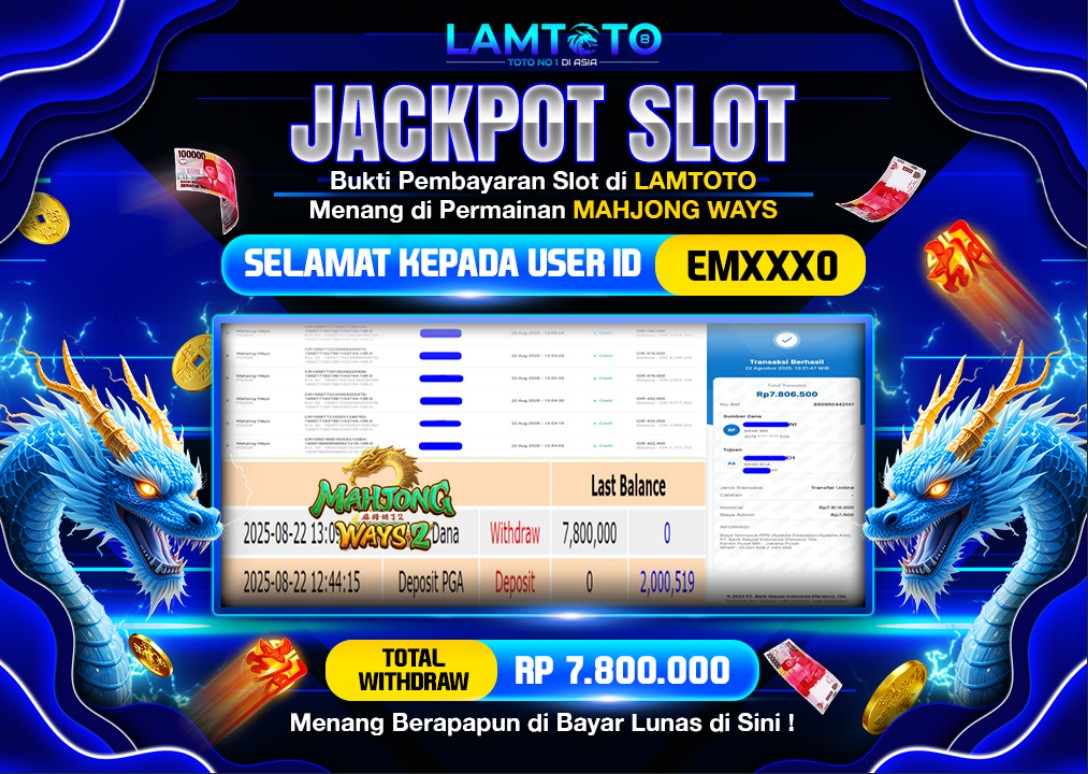 BUKTI JACKPOT LUNAS LAMTOTO