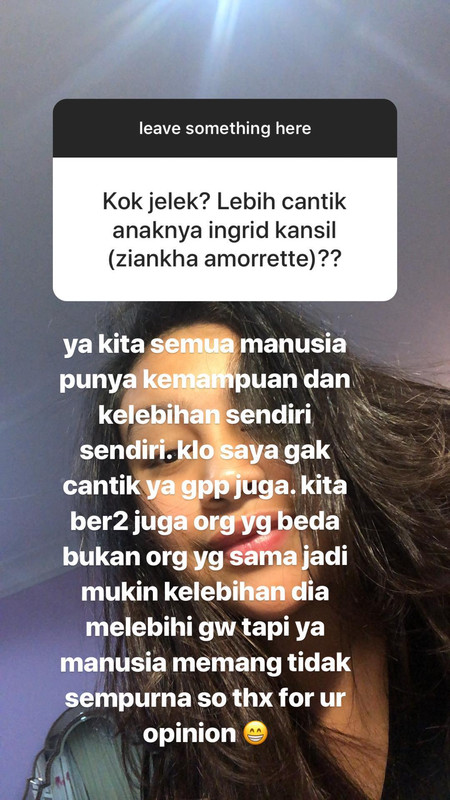Jawaban Khirani atas komentar netizen