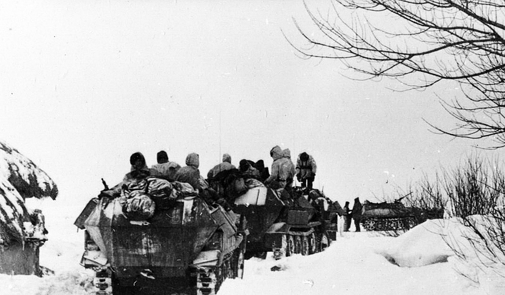 Fuerzas del 1er Cuerpo Panzer de la Leibstandarte SS durante el sitio de Kharkov, invierno de 1943