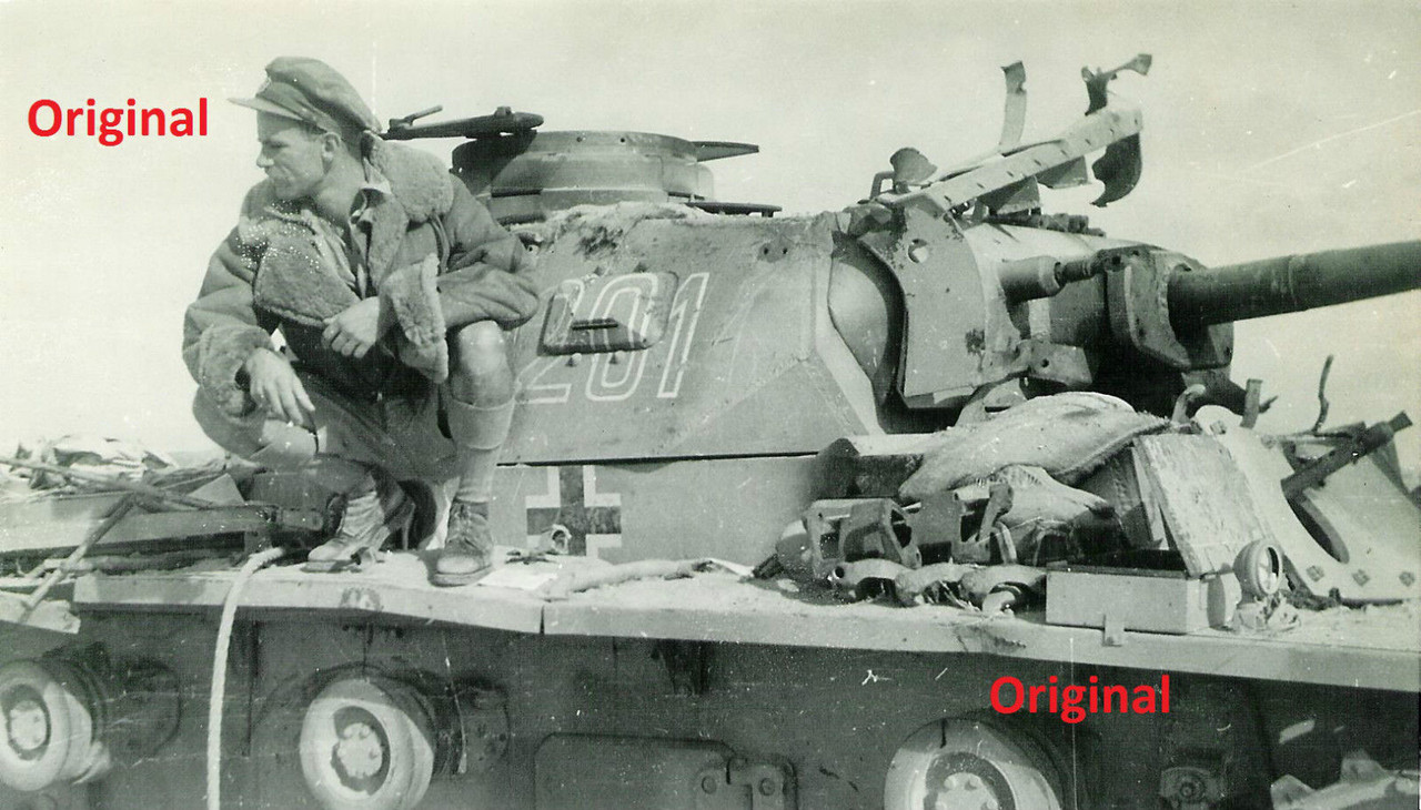 Foto Technik explodierte Panzer Tank Wüsten Char