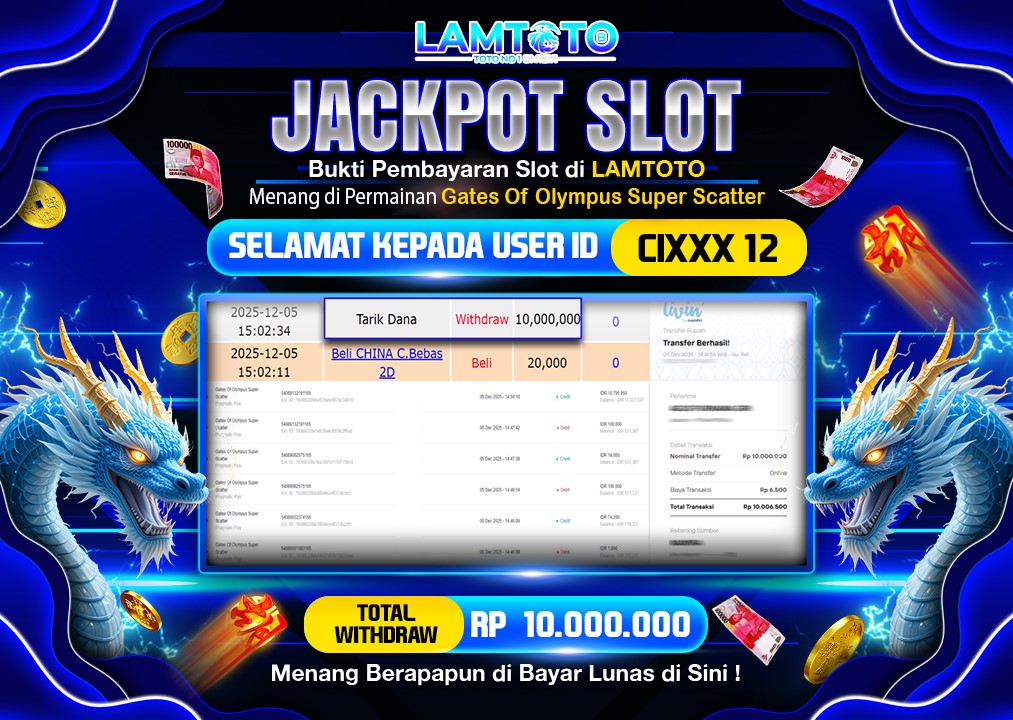 BUKTI JACKPOT LUNAS LAMTOTO