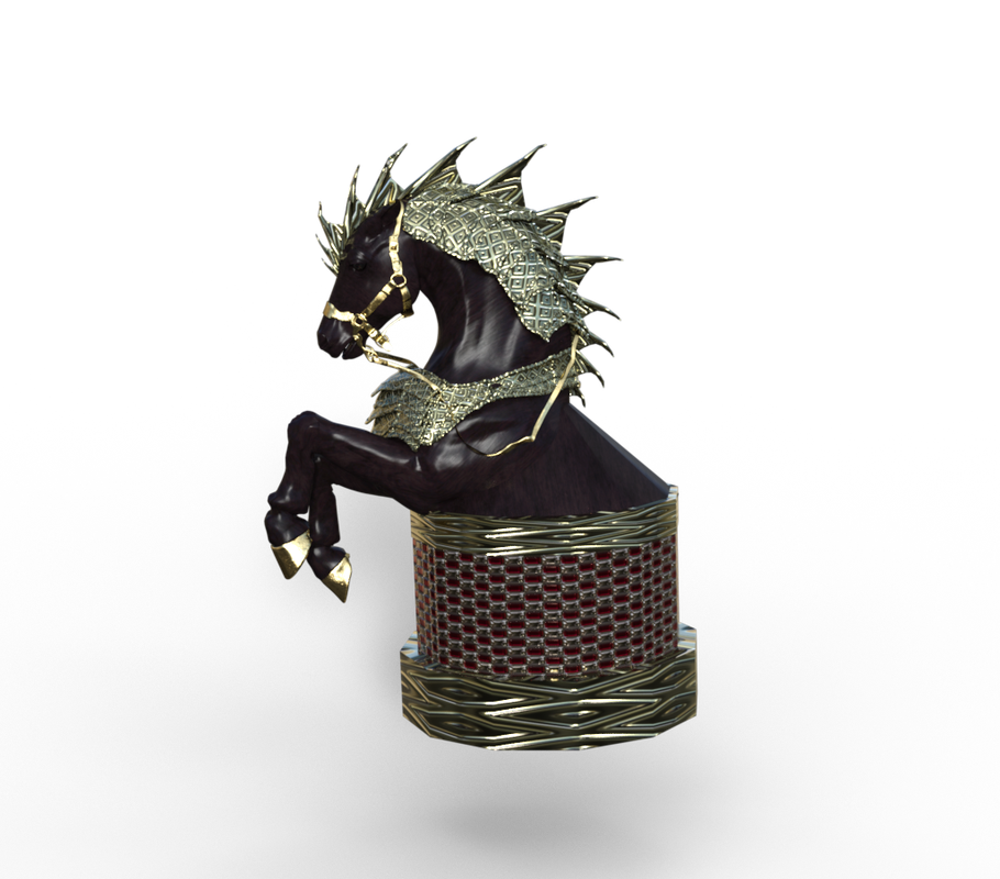 Dark Knight Chess Piece Using Primitives and DAZ Horse