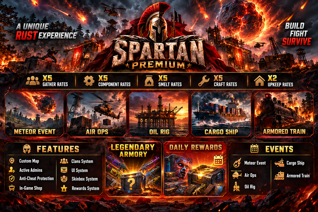 SPARTAN PREMIUM|5X PvE/PvP|Zombie|PET|JET|RaiD|MeT|LEGEND.W