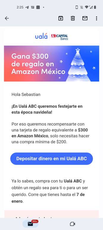 Ualá regala 300$ de regalo en Amazon, en compra de 200$ con TDD Ualá ABC | usuarios seleccionados 
