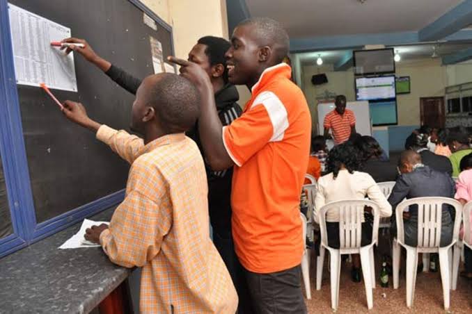 Young men betting
