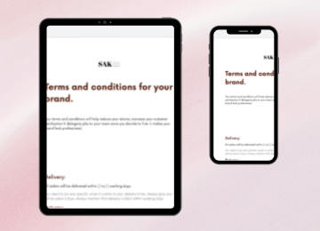 Terms and Conditions Sheet