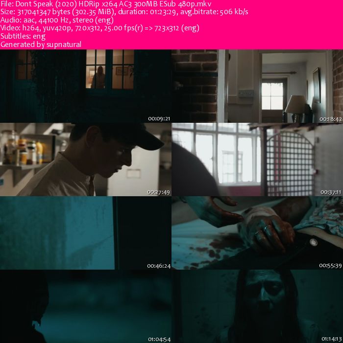 Dont Speak (2020) HDRip x264 AC3 300MB ESub 480p