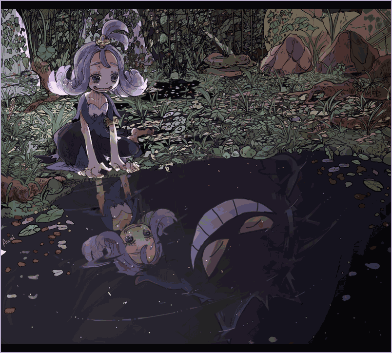 gengar-and-acerola-pokemon-drawn-by-awai