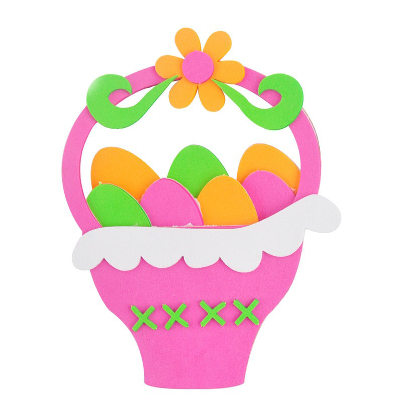 5-Pack Rose red Easter egg Easter EVA Craft Basket Kit – DIY Creative Art & Craft Supplies for Kids, Perfect for Parent-Child Activities and Holiday Decorations