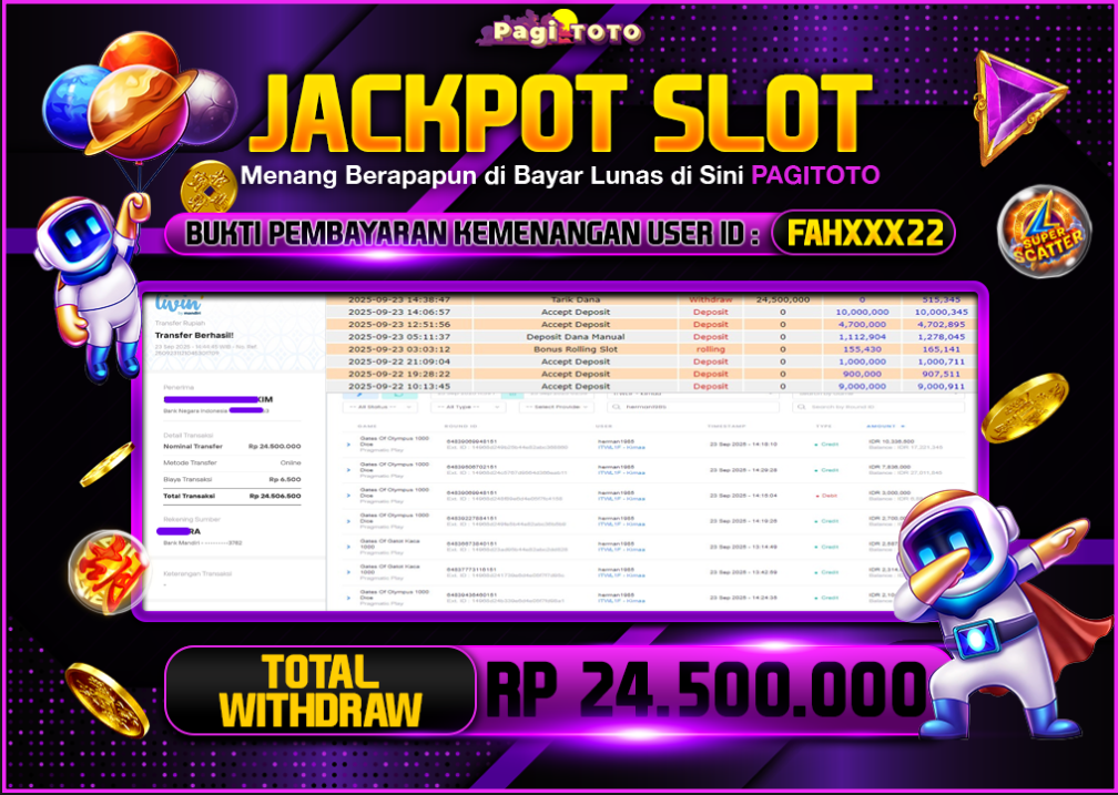 HAPPY JACKPOT MEMBER PAGITOTO SLOT GATES OF OLYMPUS 1000 Rp 24.500.000-, - LUNAS