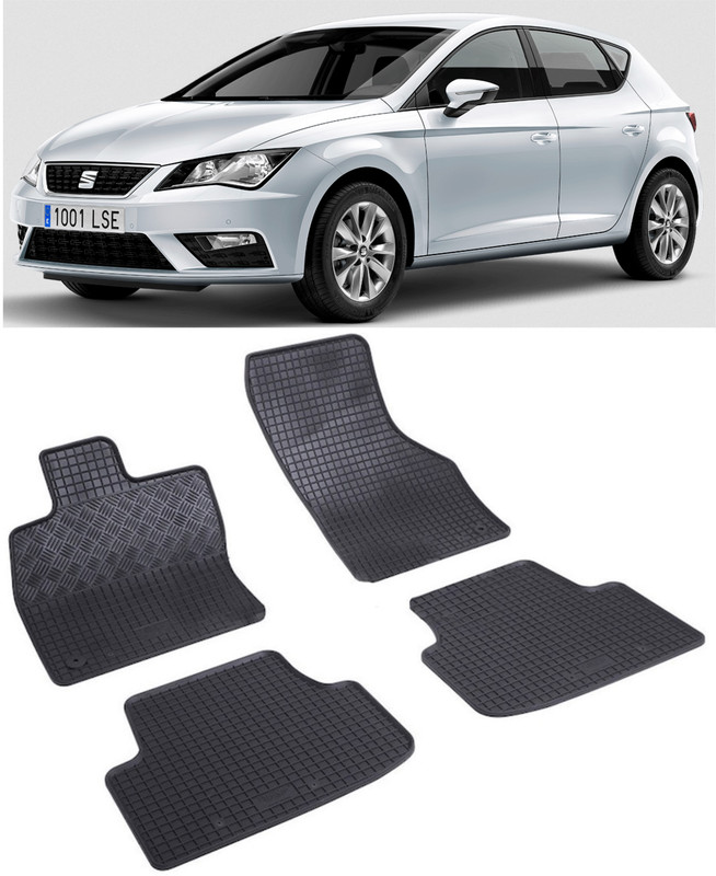 Set 4 covorase Seat Leon 2020-prezent, din cauciuc 100%, compatibile cu autoturismul SEAT Leon