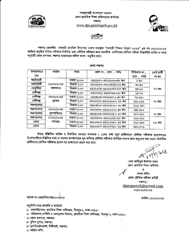 Primary-Panchagarh-District-1st-Phase-Viva-Date-2024-PDF