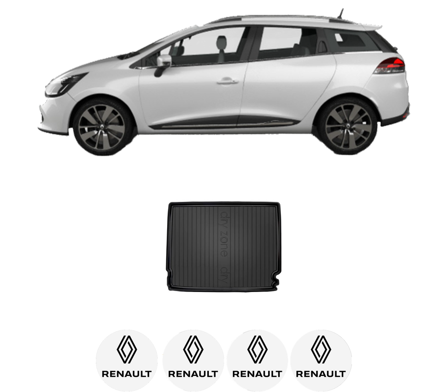 Tavita Portbagaj RENAULT CLIO IV Estate Van (KH_) din 2014-2021, Protectie Portbagaj Auto, 4x Stickere auto cu RENAULT
