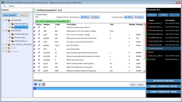 Startdrive: Edit parameters in several drives Add-In Startdrive: Edit parameters in several drives Add-In