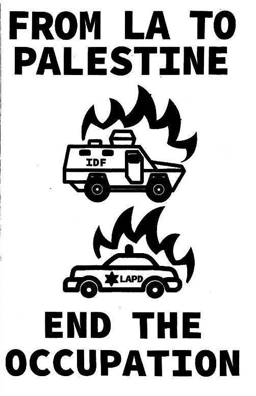 The cover of a zine titled 'From LA to Palestine, End the Occupation'