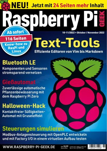 Cover: Raspberry Pi Geek Magazin No 10-11 Oktober-November 2022