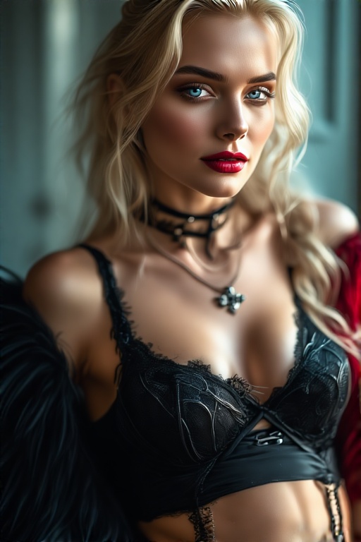 Harley-Quinn-in-black-Gothic-u-34