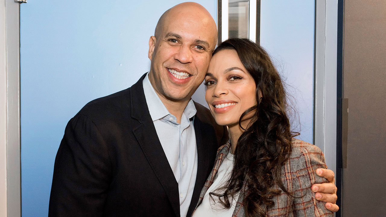 Cory Booker with Rosario Dawson