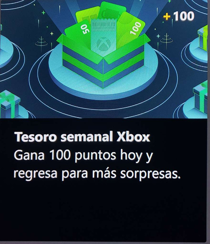 Microsoft rewards - Tesoro semanal 100 puntos 