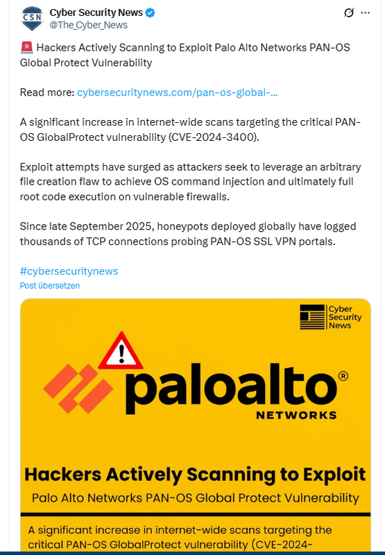 Palo Alto PANOS wird gescannt