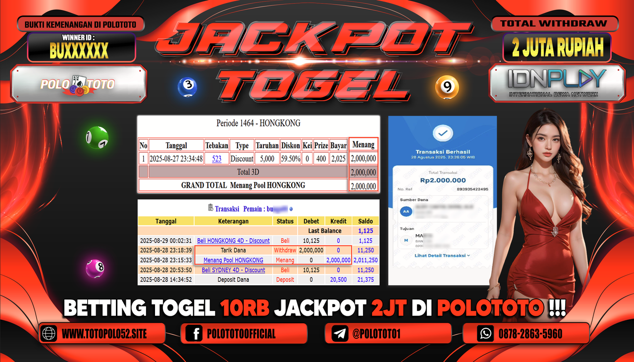 POLOTOTO JACKPOT TOGEL HONGKONG LOTTO Rp.2.000.000,-