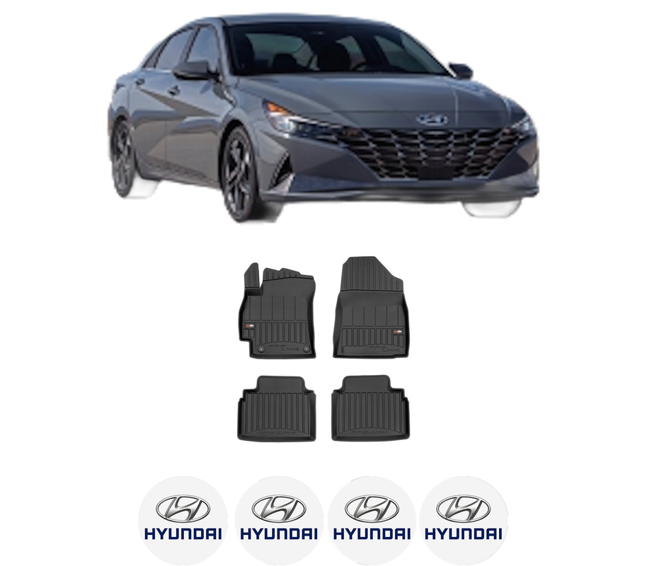 Set covorase presuri HYUNDAI ELANTRA VII Saloon (CN7) din 2020, auto, din cauciuc thermoplastic, 4 Stickere auto cu HYUNDAI