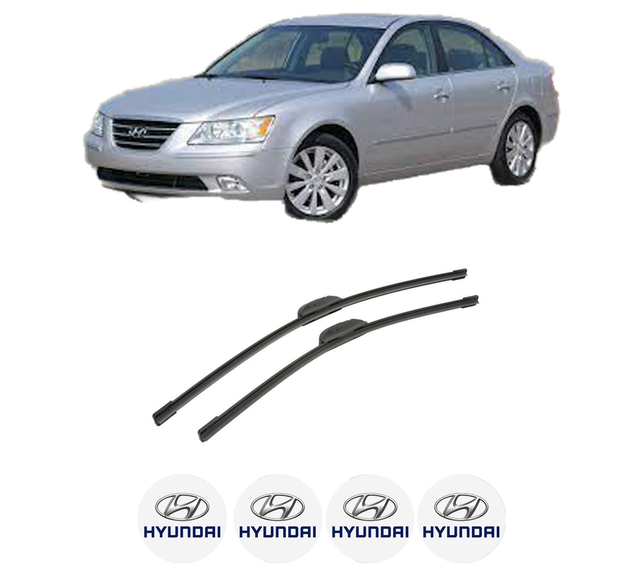 Set stergatoare auto HYUNDAI SONATA V (NF) din 2005-2010, pentru parbriz auto, 2 bucati, Bosch Aerotwin Retrofit, din cauciuc siliconat rezistent, 4 Stickere Auto HYUNDAI