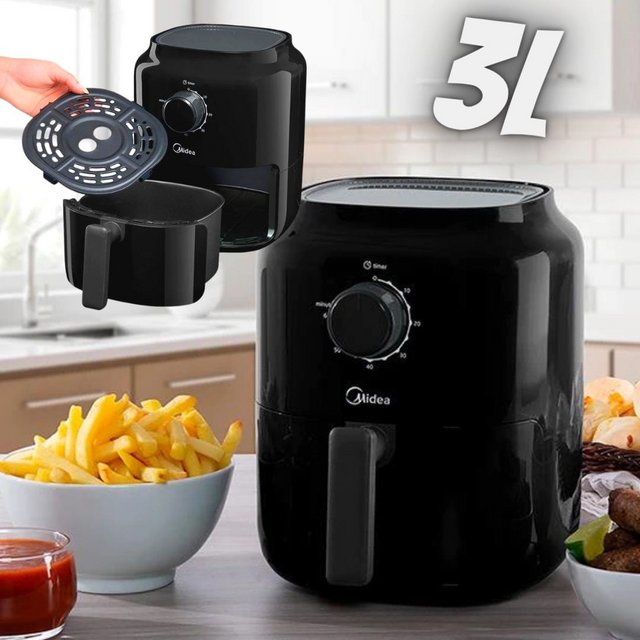 Fritadeira Sem Óleo Air Fryer Midea MiniFry FRA30P1 3L – Preta