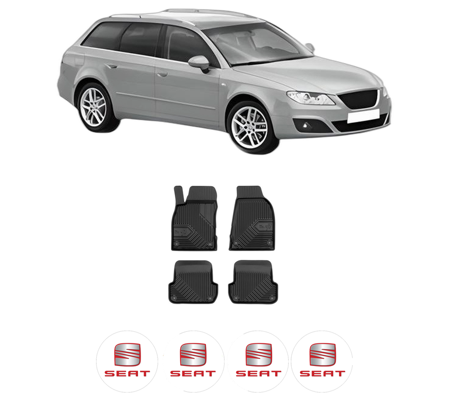 Set covorase presuri SEAT EXEO ST (3R5) din 2009-2013, auto, din cauciuc thermoplastic, 4 Stickere auto cu SEAT