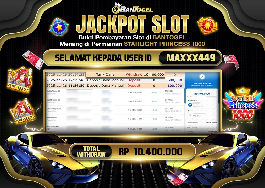 BUKTI JACKPOT LUNAS BANTOGEL