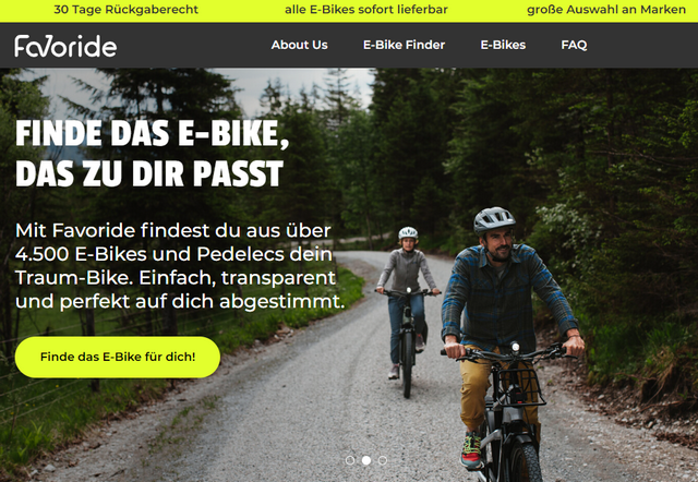E-Bike-Suchplattform Favoride